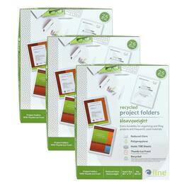 C-line - Recycled Poly Project Folders Clear Reduced Glare 11" x 8-1/2" 25 Per Box 3 Boxes