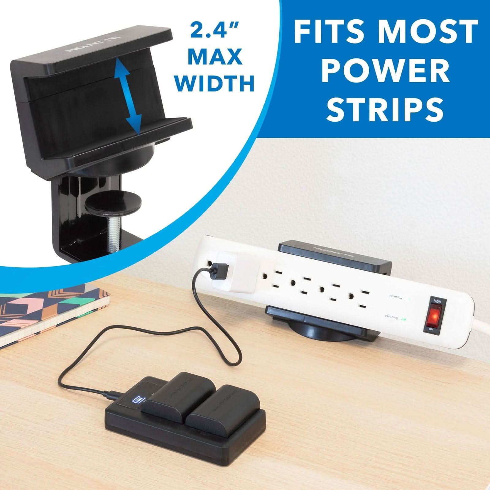 2.4" MAX WIDTH  
FITS MOST POWER STRIPS