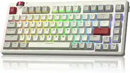 REDRAGON - K777 75% Wireless Gasket Mechanical Keyboard with Knob,Hot Swappable RGB Backlit Gaming Keyboard for PC/Mac - Gray