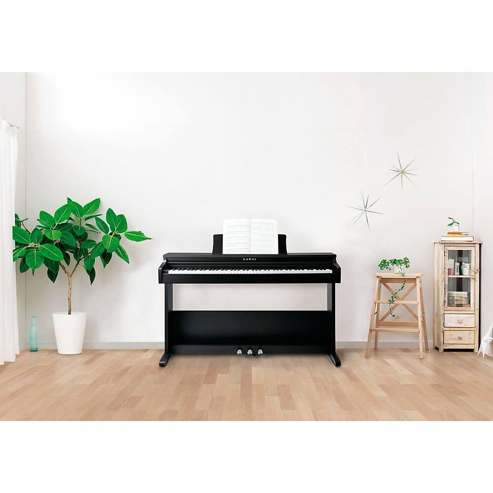 Alt View 5. Kawai Pianos - Kawai KDP75 Digital Home Piano - Embossed Black.