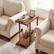Alt View 3. Gymax - Gymax C-shaped End Table w/Adjustable Foot Pads Small Snack Table for Living Room Rustic Brown - Brown.