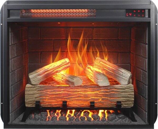 Alt View 3. AOSTIRMOTOR - 23 inch Infrared Heating Electric Fireplace Insert with Log Set and Realistic Flame.