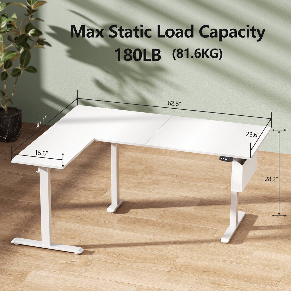 Max Static Load Capacity 180LB (81.6KG)  
47.1" x 62.8" x 23.6" x 15.6"  
AImIS 28.2"