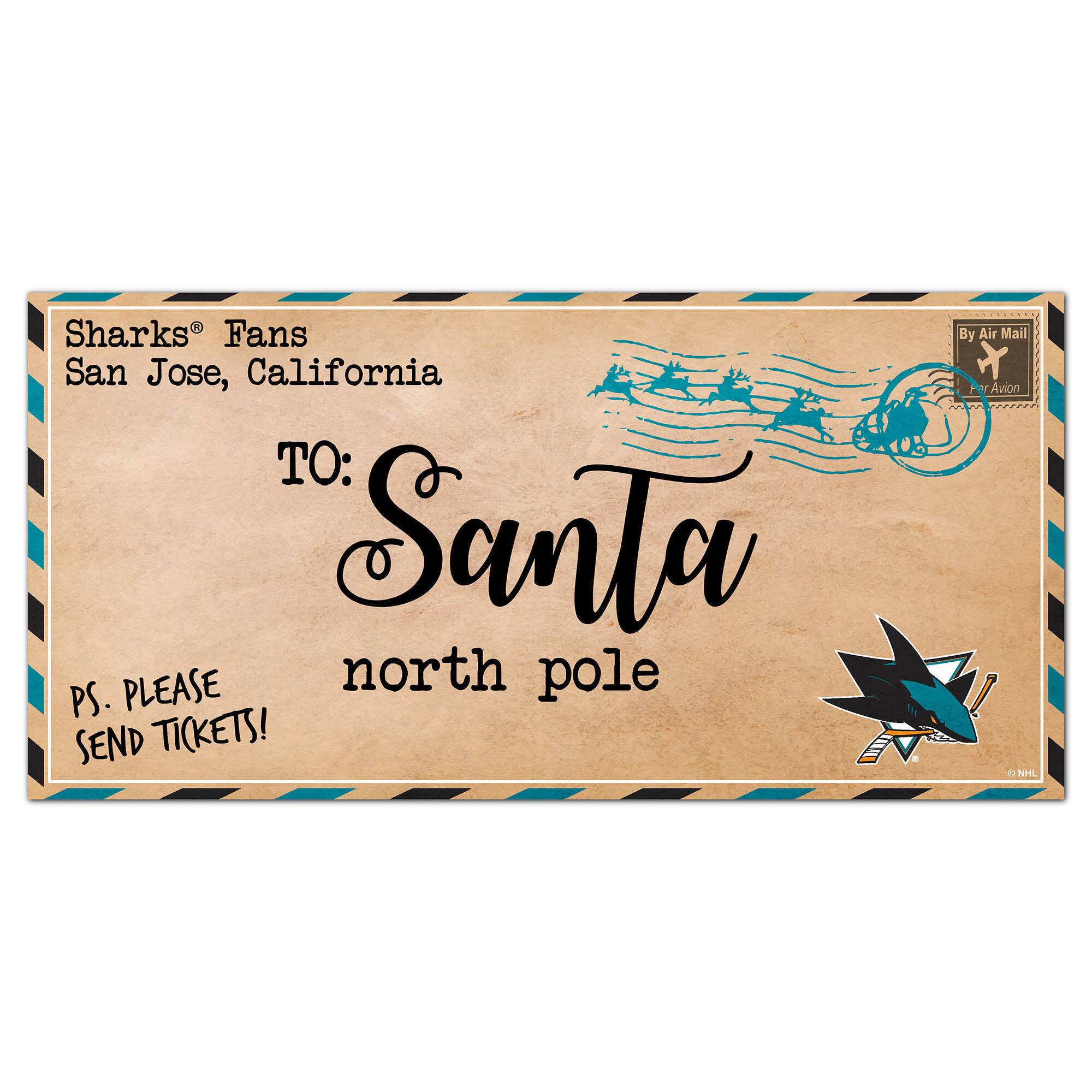 Fan Creations - San Jose Sharks 6'' x 12'' Letter to Santa Sign - Multicolor