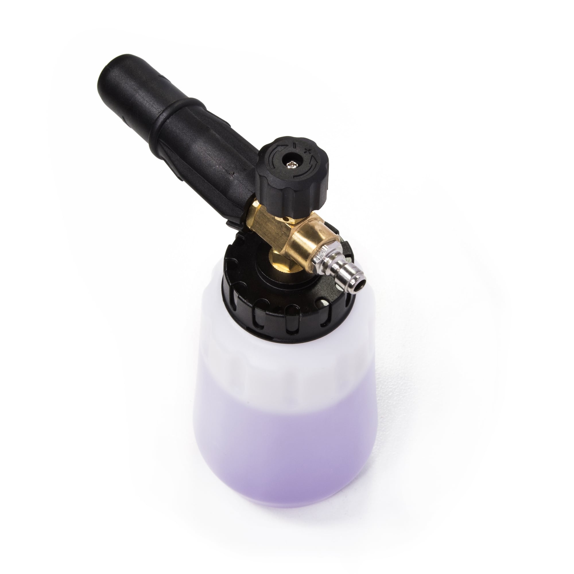 Angle. Greenworks - Pressure Washer Foam Cannon Attachment - Grey.