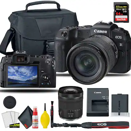Sure, here is the corrected and grouped text from the image:
---
**Camera and Accessories:**
- Canon EOS R
- Canon RF24-105mm Lens F4-7.1 IS STM
- Canon 24-105mm Lens
- Canon Camera Bag
- Canon Screen LCD Protectors
- Canon Lens Cleaning Kit
- Canon Lens Hood
- Canon Strap
**Memory Card:**
- SanDisk Extreme PRO 64GB 170MB/s U3 V30
**Other Accessories:**
- Screen LCD Protectors
- Lens Cleaner
- Lens Cleaning Spray
- Lens Cleaning Cloth
- Lens Cleaning Brush
---
