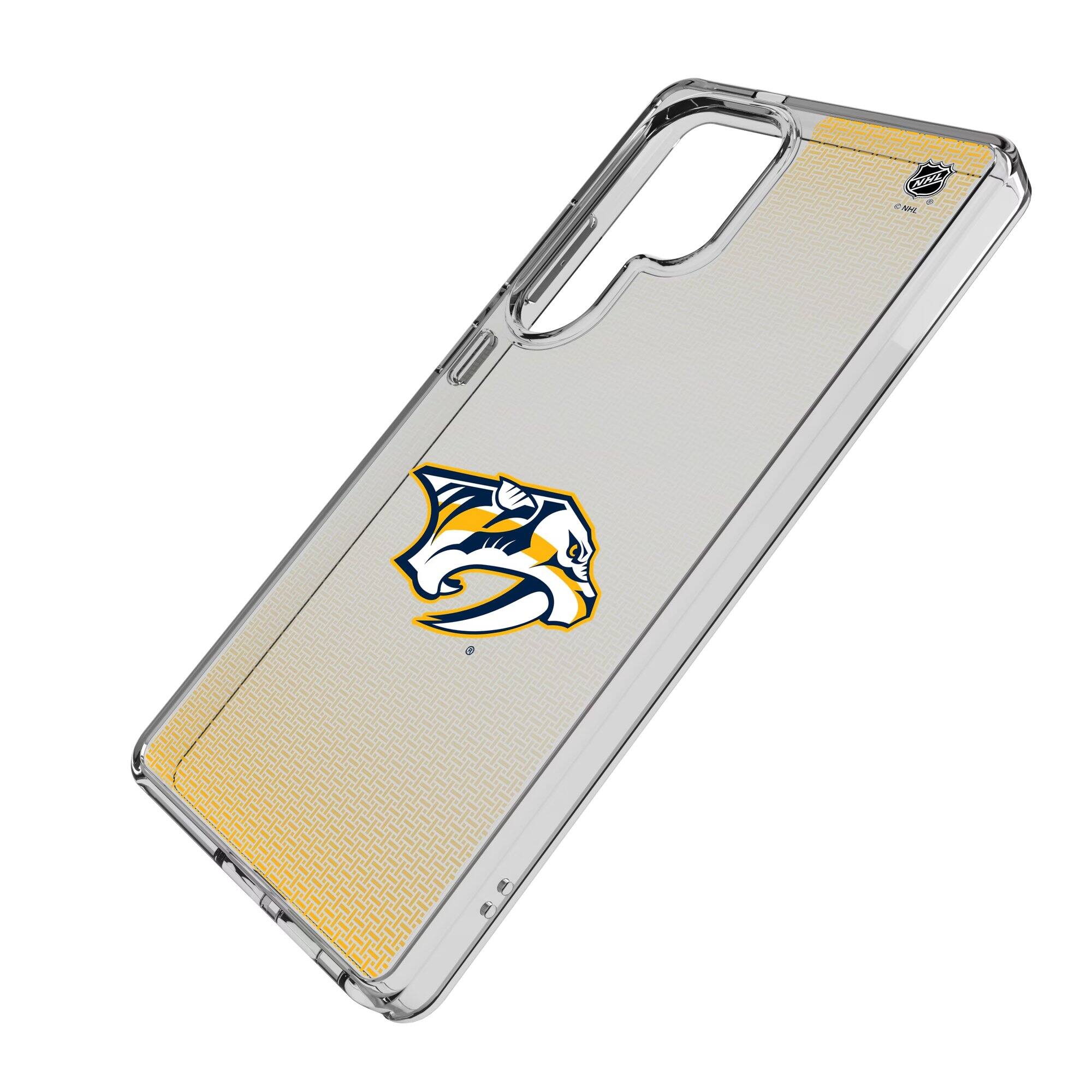 Alt View 1. Keyscaper - Nashville Predators Linen Logo Galaxy Clear Case - S25 Ultra - Multicolor.