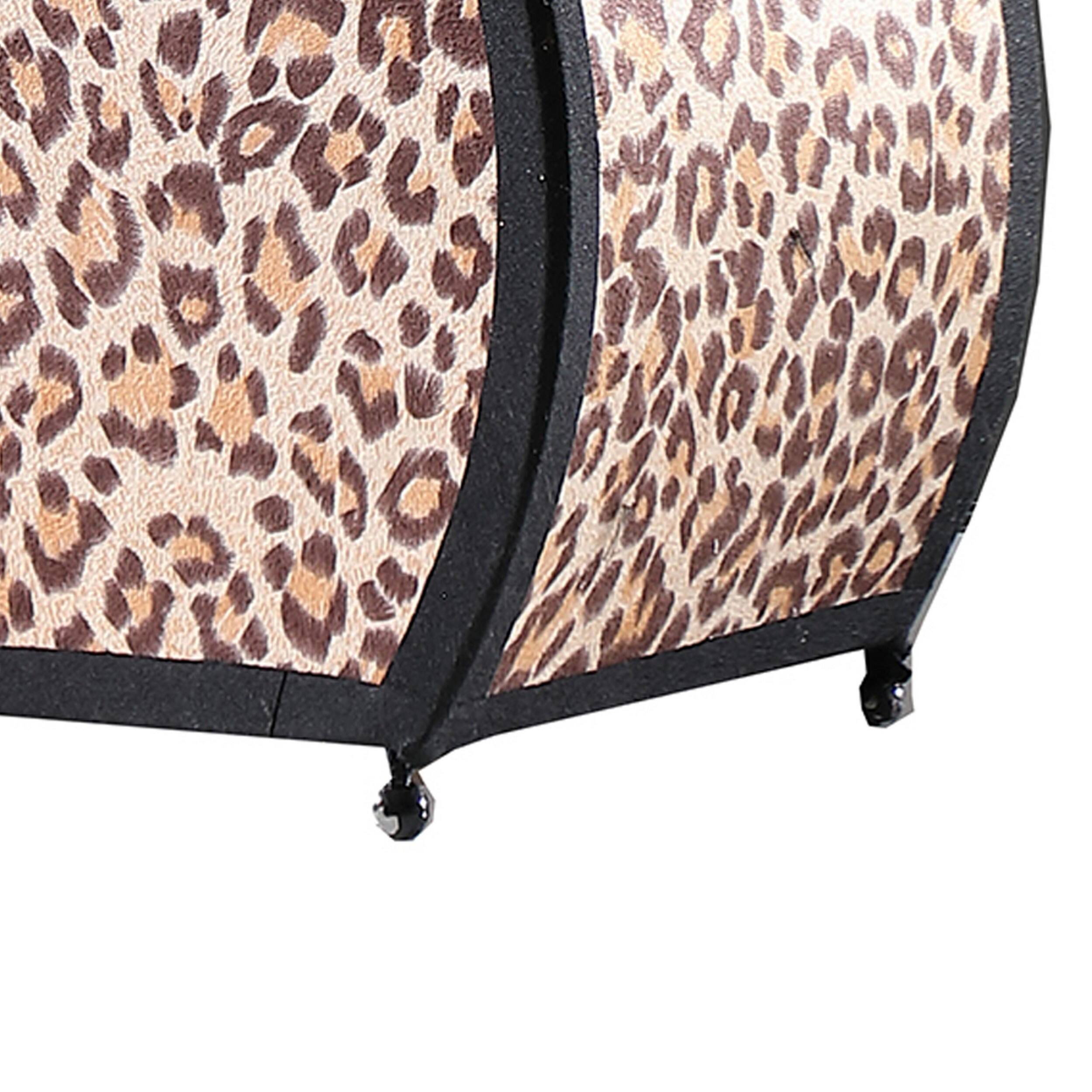 Back. Manhattan Lane - Wigi 12 Inch Accent Lamp, Purse, Cheetah Animal Print, Faux Fur - Black, Orange, Beige, Brown.