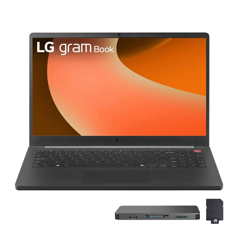 LG - gram Book 15.6" FHD Touch Laptop,Intel Ultra 7 255U,32GB RAM,1TB SSD+1TB Dock Set,Numeric keypad,Win 11 Pro - Black