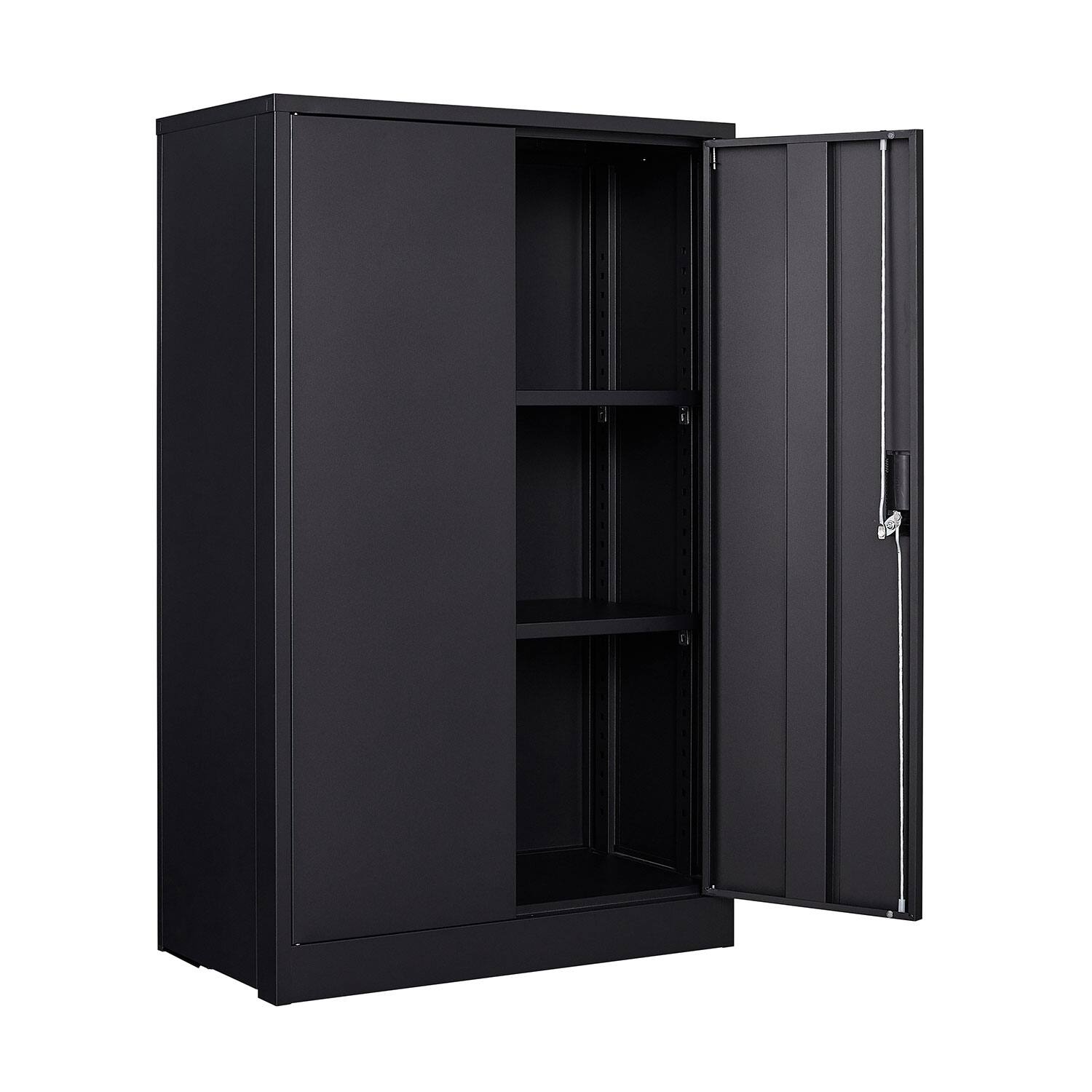 Alt View 7. GOODSILO - Metal Storage Cabinet with Locking Doors & Adjustable Shelf, Folding Filing Locker for Home, Office, School, Garage - Black.