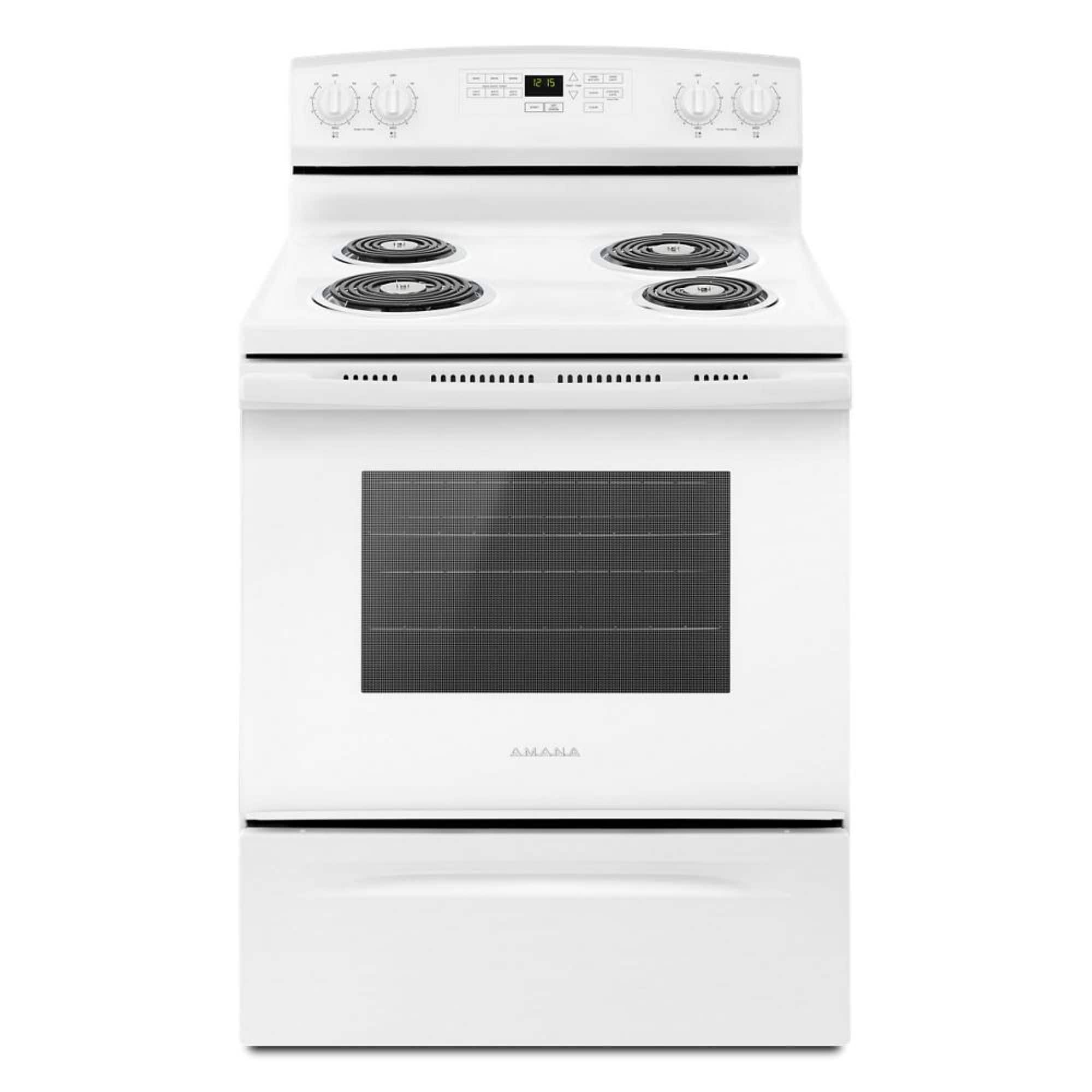 Amana - 4.8 Cu. Ft. Self-Cleaning Freestanding Electric Range - White - Front_Zoom