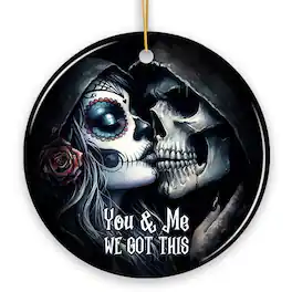 OrnamentallyYou - Gothic Skull Couple You Me We Got This Ornament Christmas Gift for Lovers - Multi-colored