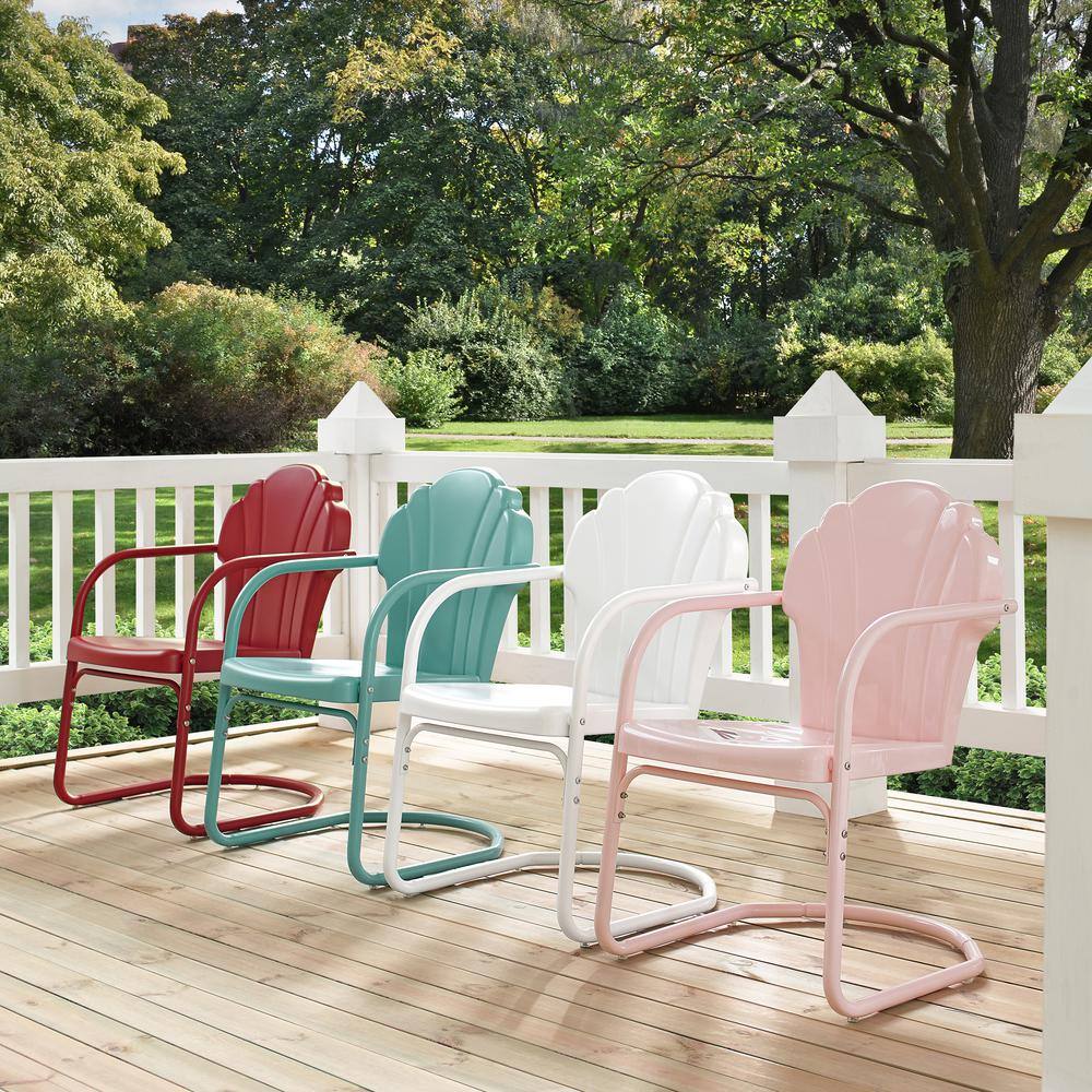 Alt View 8. Crosley Furniture - Tulip 2Pc Retro Outdoor Chair Set - 2 Chairs - Pastel Blue Satin.