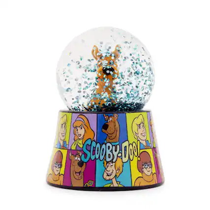 Front. Silver Buffalo - Scooby-Doo 3-Inch Mini Light-Up Snow Globe - Brown.
