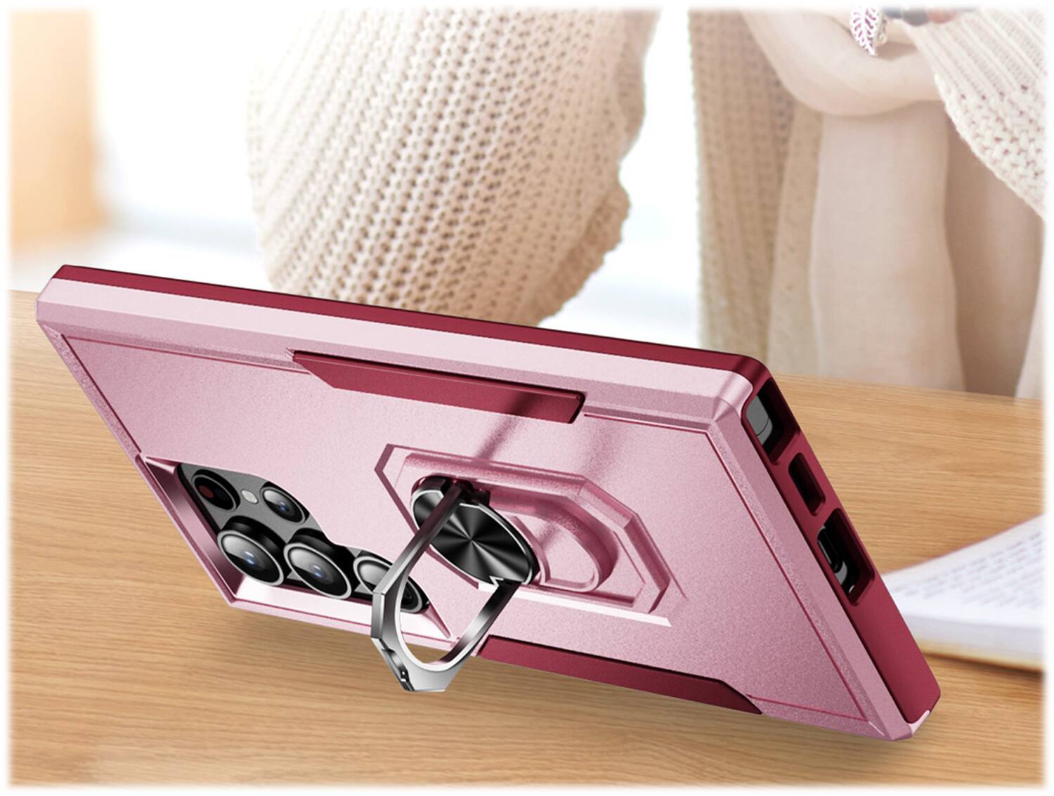 Alt View 17. SaharaCase - ArmorPro Kickstand Case for Samsung Galaxy S24 Ultra - Wild Pink.