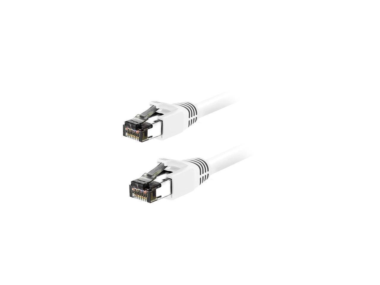 Front. Nippon Labs - Nippon Labs Cat8 RJ45 0.5FT 40Gbps 2000MHz S/FTP Ethernet Cable (White).