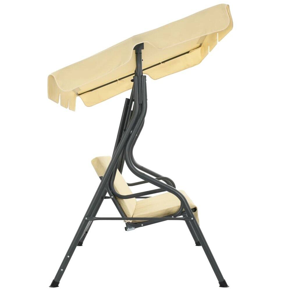 Back. vidaXL - vidaXL Garden Swing Seat Cream White Powder-coated steel, Polyester Large - Cream.