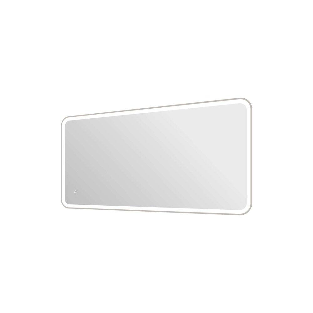 Left. Elegant Kitchen and Bath - 60 Inch Rectangle LED Front and Backlit Wall Mirror in Silver - Silver.