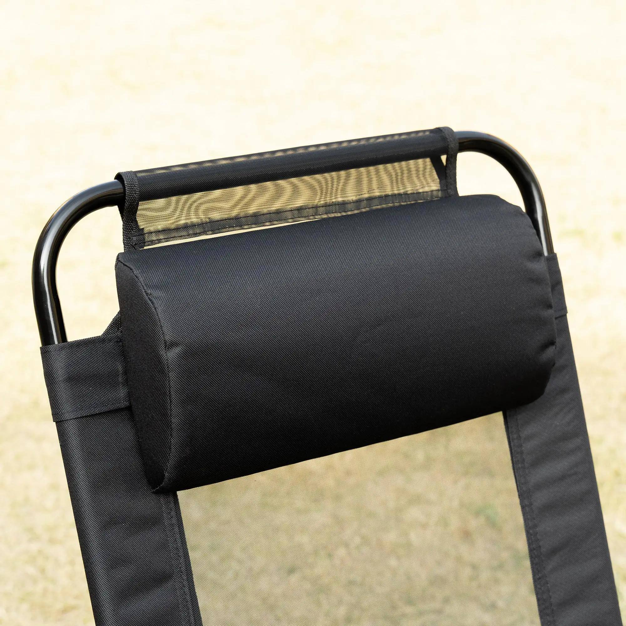 Alt View 1. Resenkos - Resenkos Folding Patio Dining Chairs Set Of 2 - Black Outdoor Deck Chairs With Adjustable Sling Backs, Black - Black.