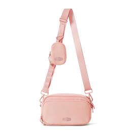Bagsmart - REIKI Compact RFID Crossbody Bag, Lightweight Sling with Detachable Mini Case for Daily Use - Impatiens Pink