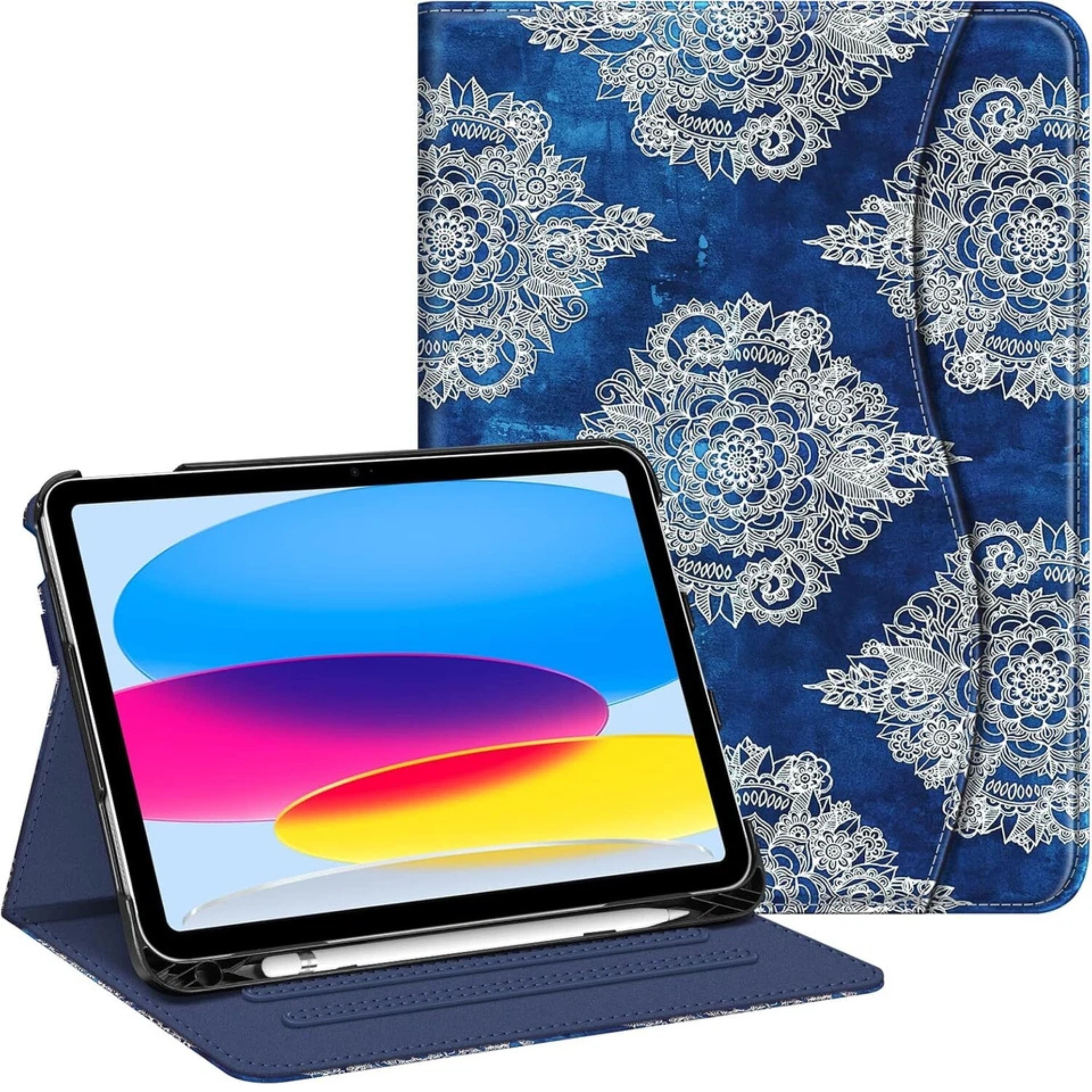 Kitcheniva - iPad 10th Generation 2022 Case With Stand And Pocket 10.9'' - Indigo Dreams