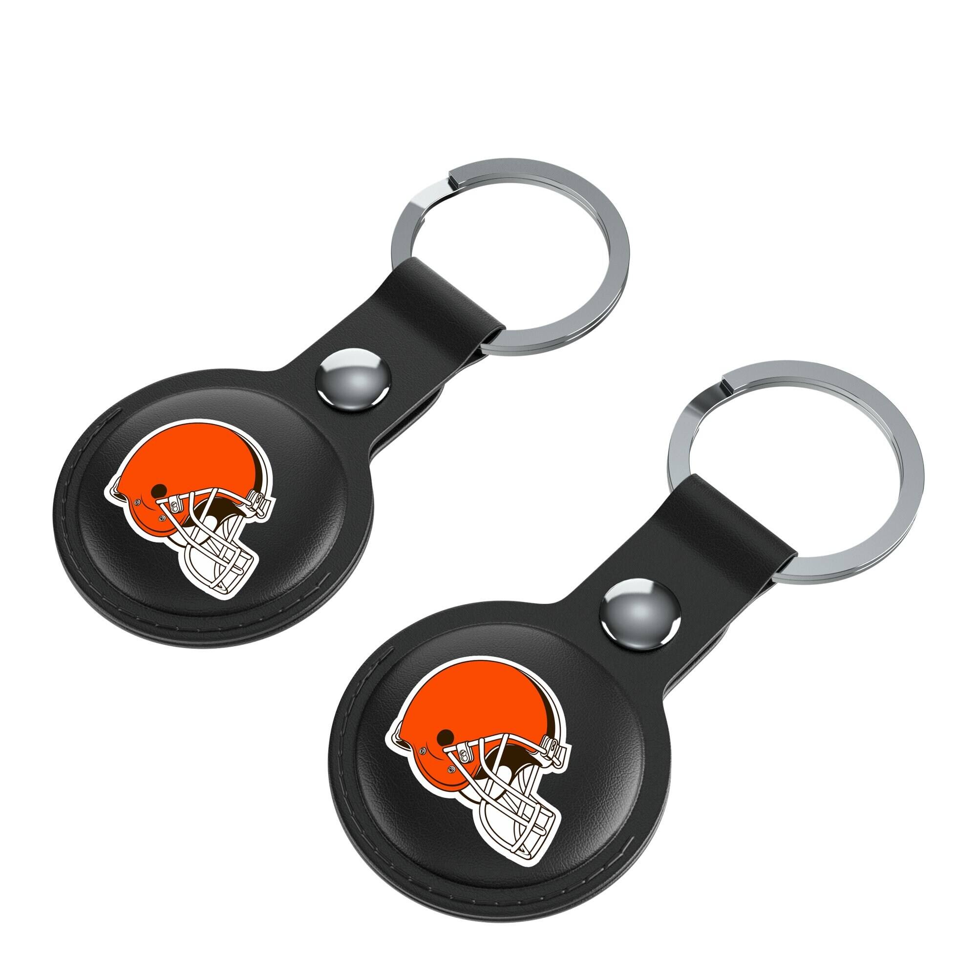 Alt View 2. Keyscaper - Black Cleveland Browns Two-Pack AirTag Holders - No Size - Black.