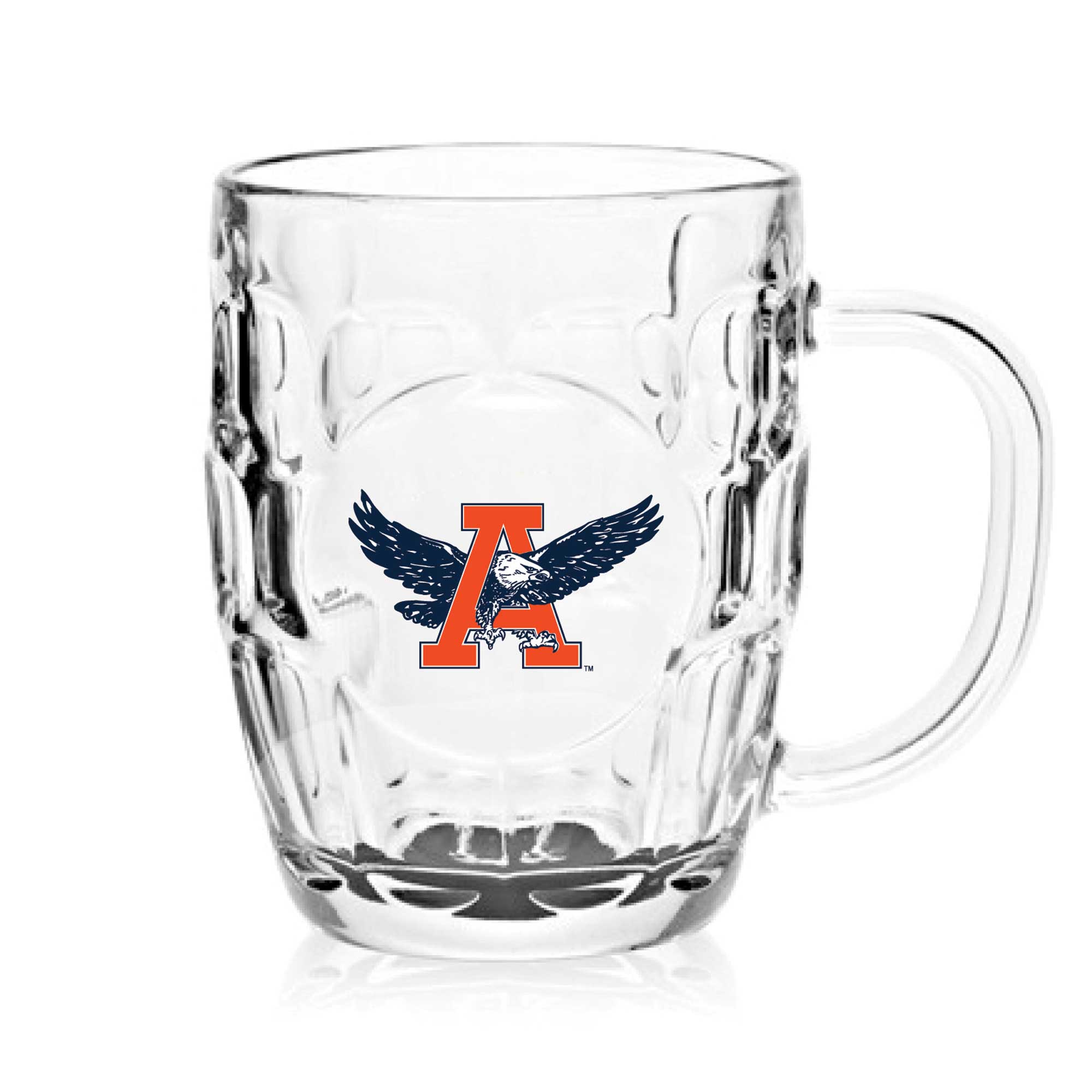 Front. Indigo Falls - Auburn Tigers 20oz. Dimpled Glass Mug - Multicolor.