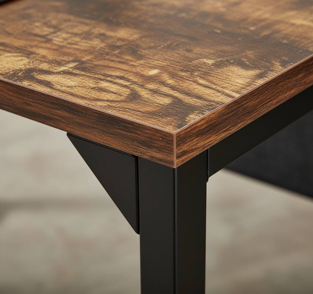 Left. AOITUN - 40 Inch Rustic Desk with Storage Bag & Hook, Small Computer Writing Table for Home Office, Dorm Room & Students - Steel.