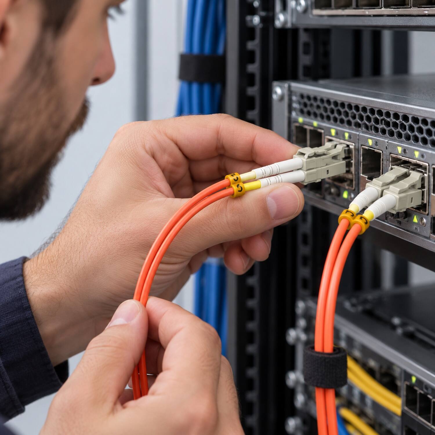 Alt View 1. Sanoxy - 2m LC/LC Duplex 62.5/125 Multimode OM1 Fiber Optic Cable - Multi.