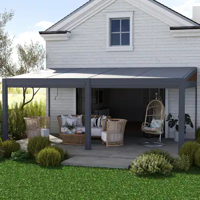 U-HOMY - Wall-Mounted Aluminum Louver...