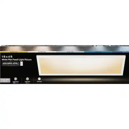 1ft x 4ft White Flat Panel Light Fixture selectable white + REPORE INSTALL SWITCH
ULTRA THIN INCHIPROFILE
Light Output 4000
Lasts Up to 45
Dimmable