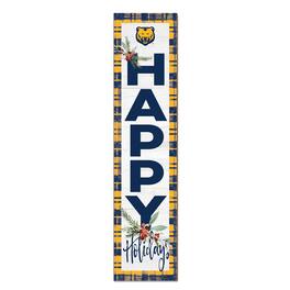 Jardine - Northern Colorado Bears 12'' x 48'' Outdoor Happy Holidays Leaner - White