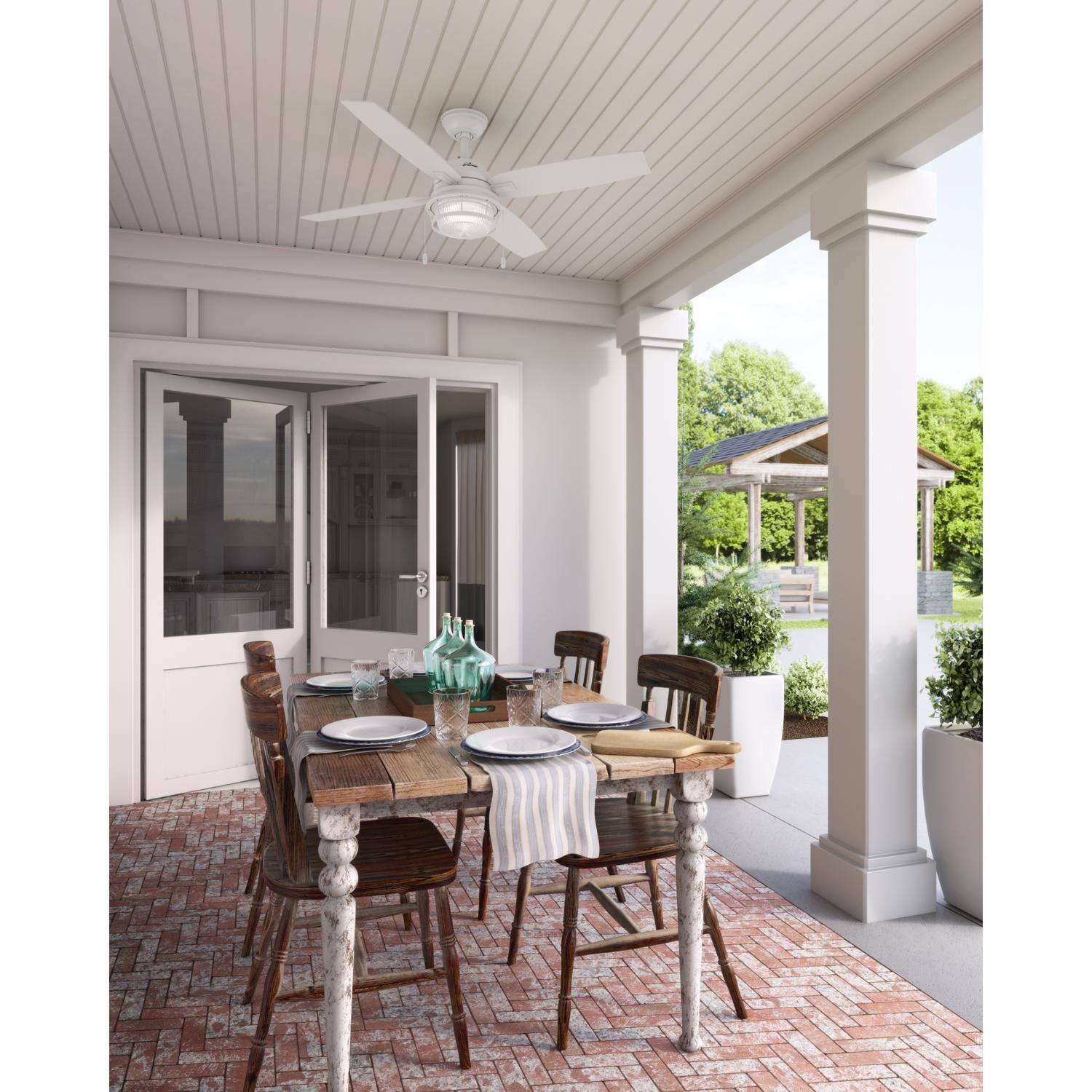 Angle. Hunter - Hunter Fan Ocala 52 in. Bronze White LED Indoor and Outdoor Ceiling Fan.
