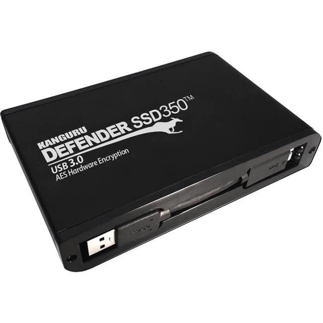 Kanguru Solutions - Kanguru Defender SSD350 1 TB FIPS 140-2 Certified - Hardware Encrypted Solid State Drive - 2.5" External - SATA