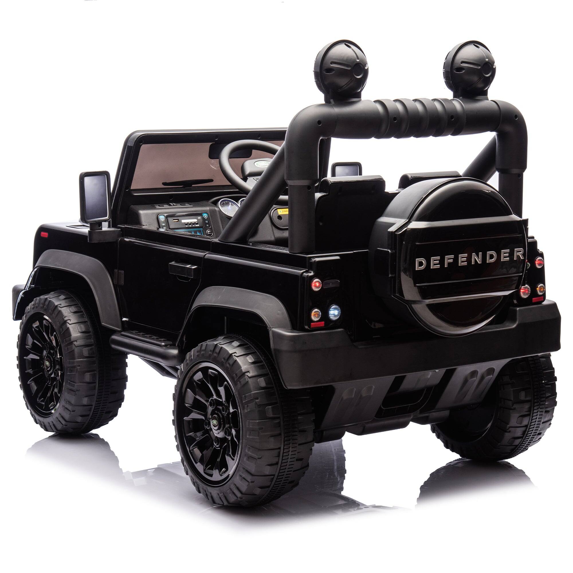 Alt View 5. BreeBe - Licensed Land Rover Defender Volta 5008 24V Kids Ride-On Car 2WD with Parents Control, Bluetooth, Music, LED Lights - Black.