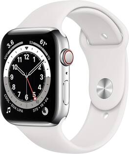 Refurbished Excellent - Apple Watch Series 6 Stainless Steel 44mm A2293 (GPS + Cellular) - Silver - (2020)