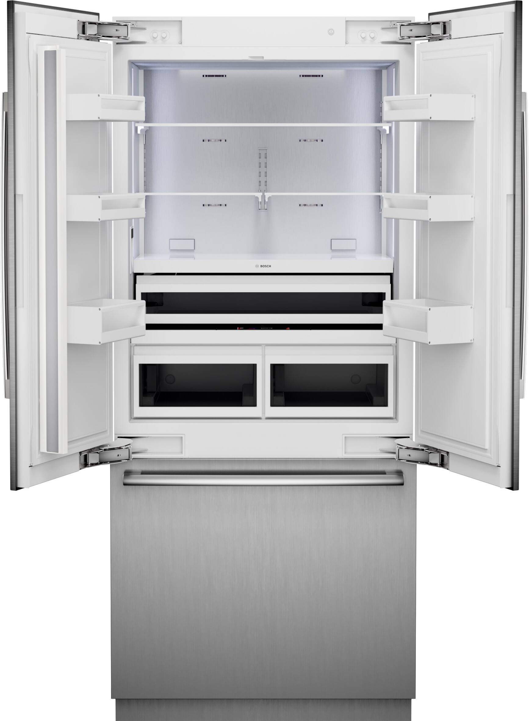 Alt View 3. Bosch - Benchmark Series 20.1 Cu. Ft. French Door Counter-Depth Smart Refrigerator - Stainless Steel.