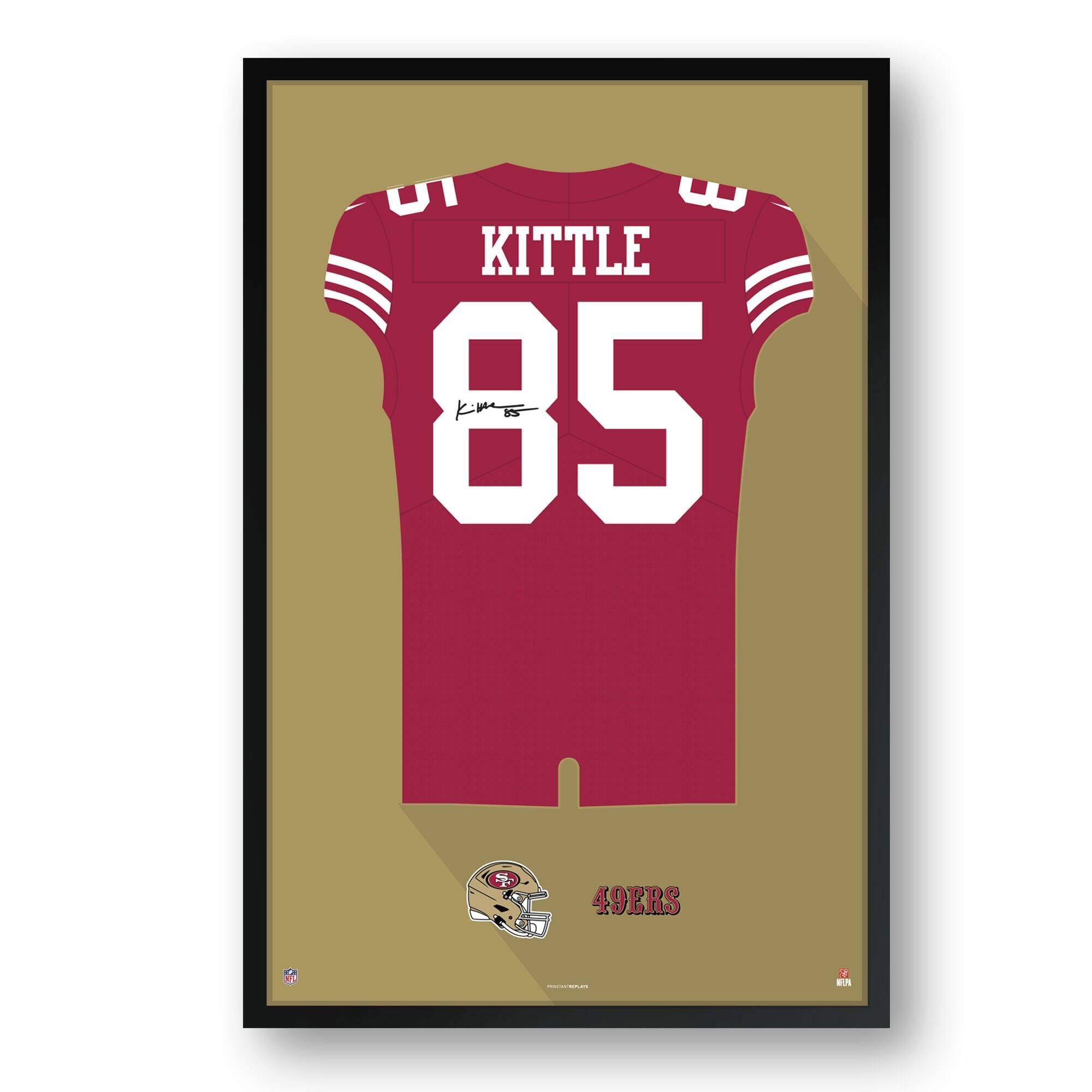 George Kittle San Francisco 49ers 14" x 20" Home Jersey Framed Art Print
