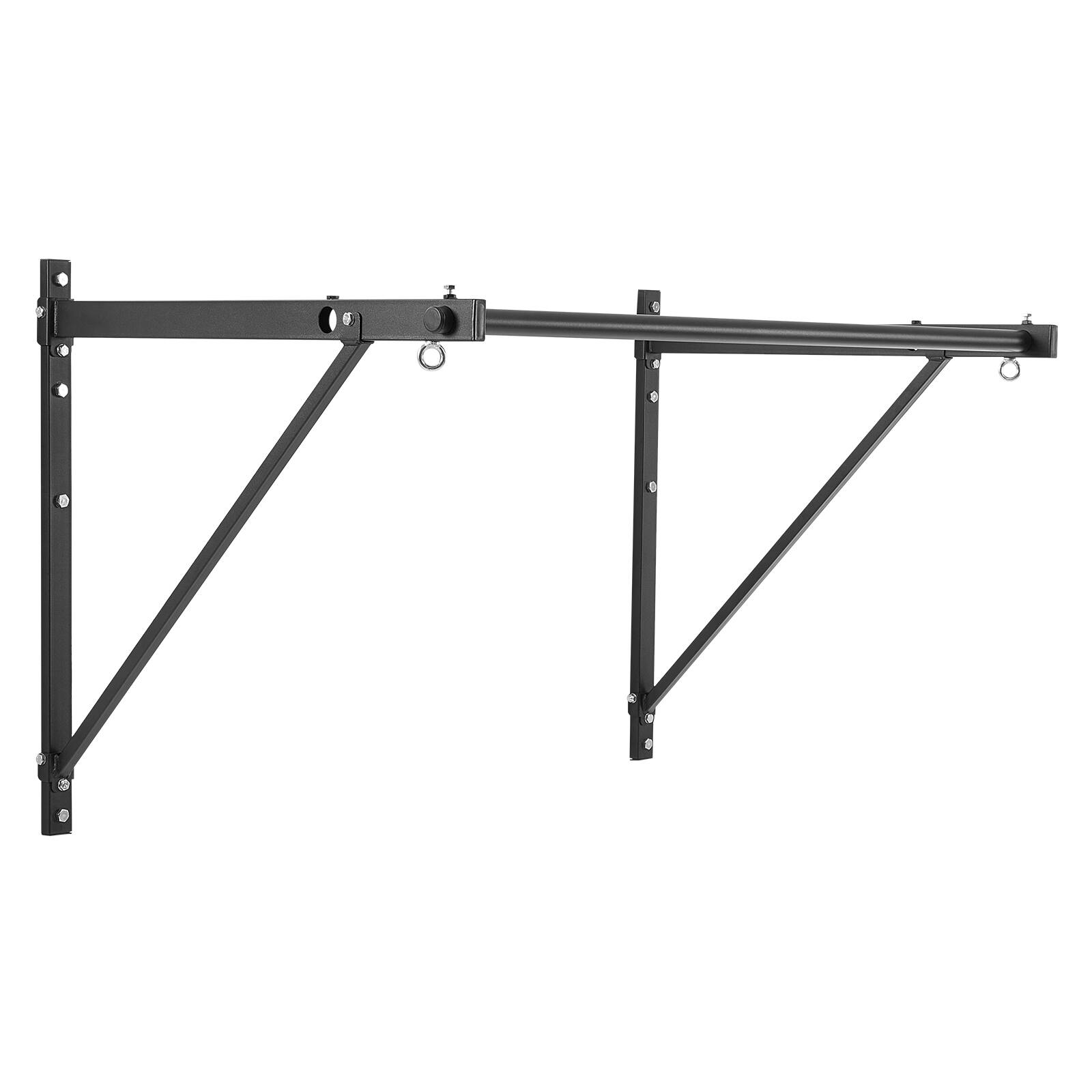 Alt View 5. VEVOR - Pull Up Bar, 50 in Width Wall Mounted Pull Ups, Adjustable Depth 22" or 30" from Wall, Upper Body Workout Bars - Black.