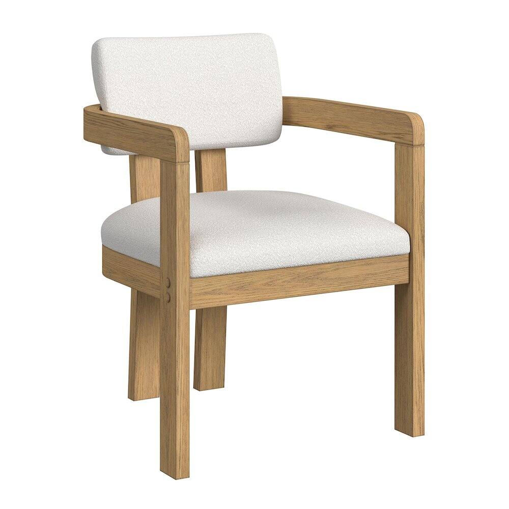 Back. Picket House Furnishings - Canal Arm Chair with Snow White Fabric in Natural - Tural.