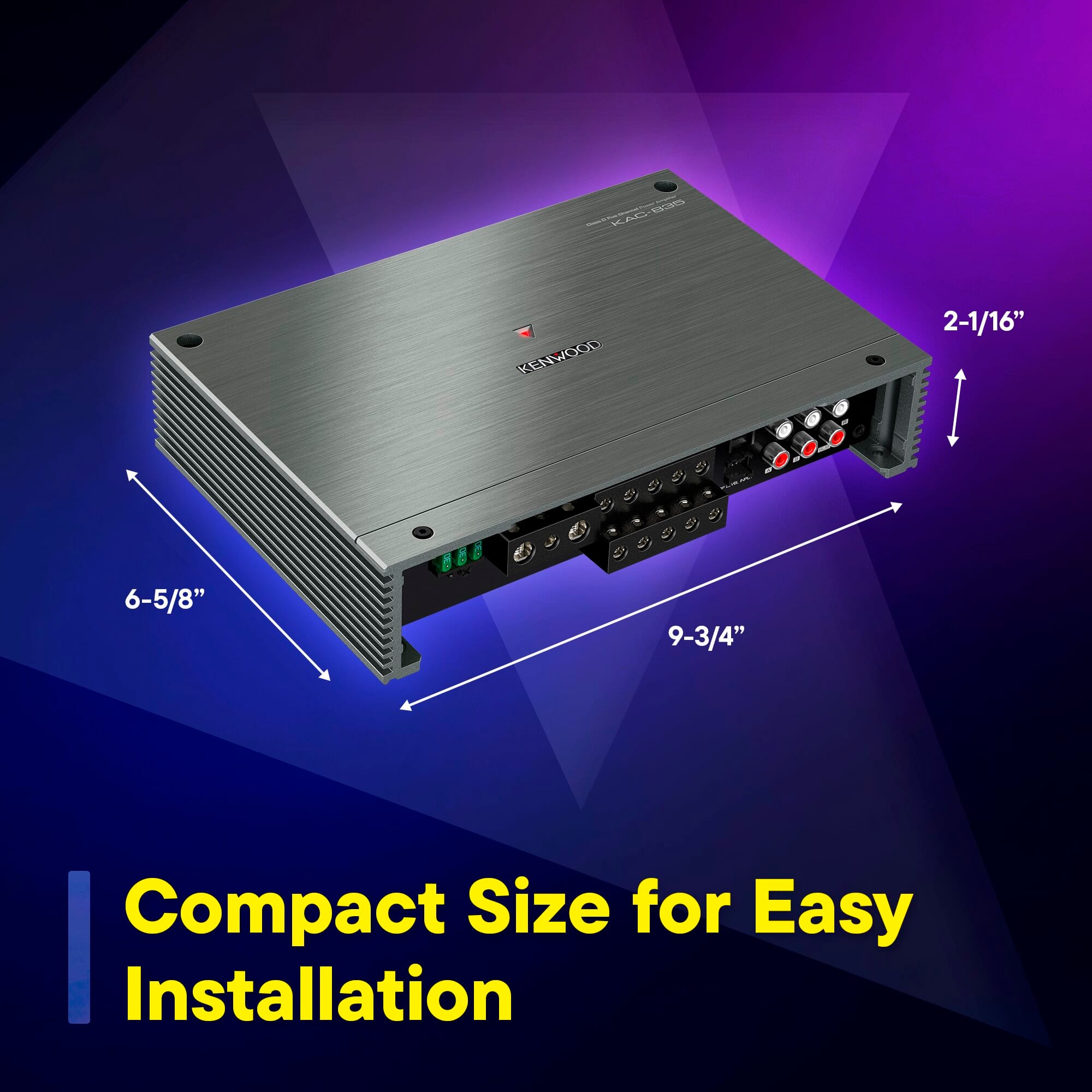"KAC-BSS C - UA KENWOOD KEN 2-1/16" 6-5/8" 9-3/4" Compact Size for Easy Installation"