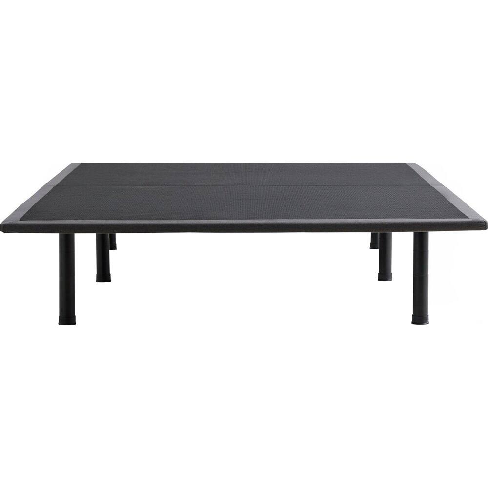 Angle. MALOU - MALOU Thin Deck Upholstered Platform Bed Frame - King - Gray.