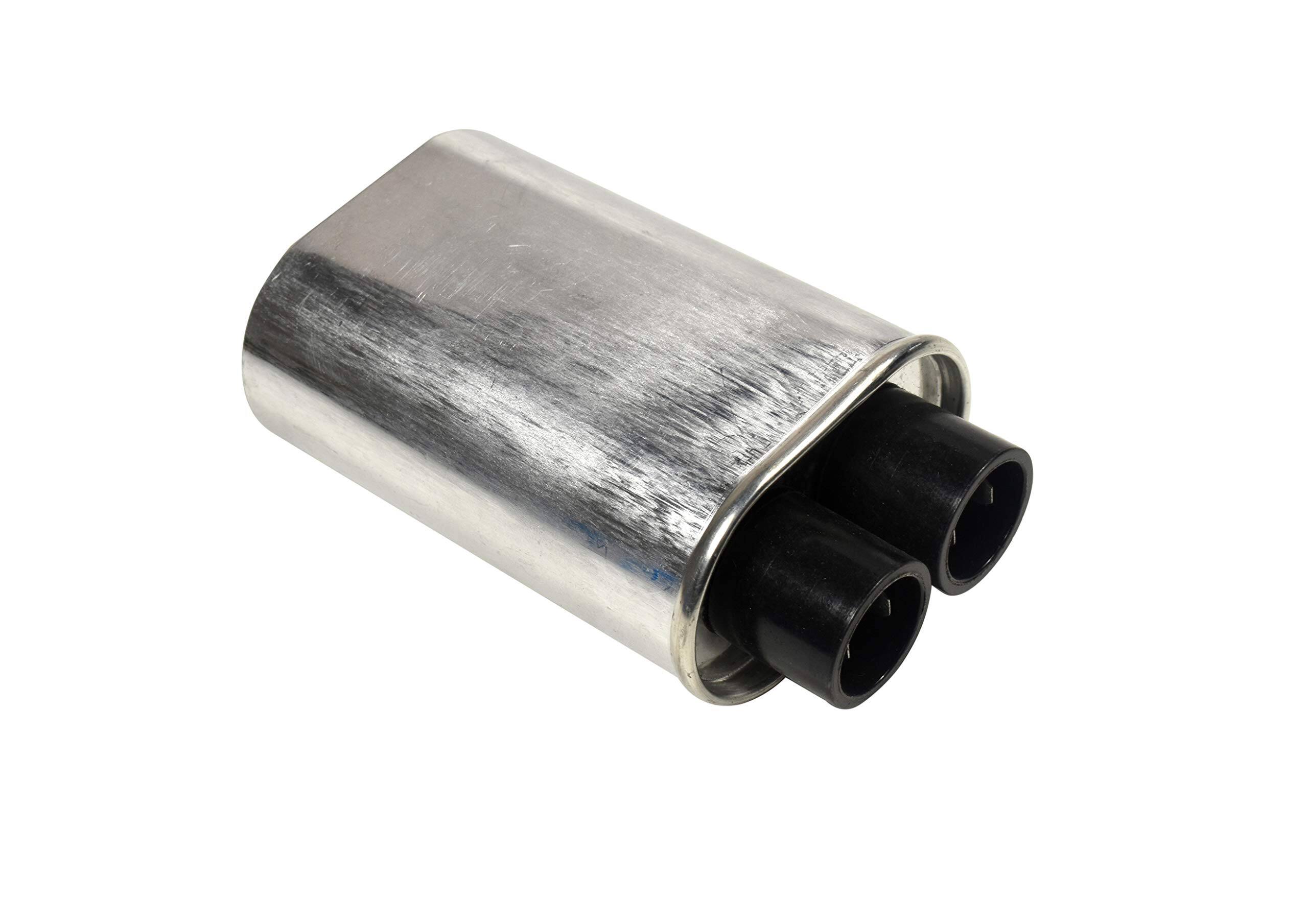 Left. HQRP - Microwave High Voltage Capacitor 1.05 uF 2100 V - 3/16 in terminals for Amana GE Kenmore Whirlpool Electrolux.
