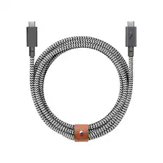 Front. Native Union - BELT CABLE-TYPE-C-C-PRO-ZEBRA-2.4M 240W - ZEBRA.
