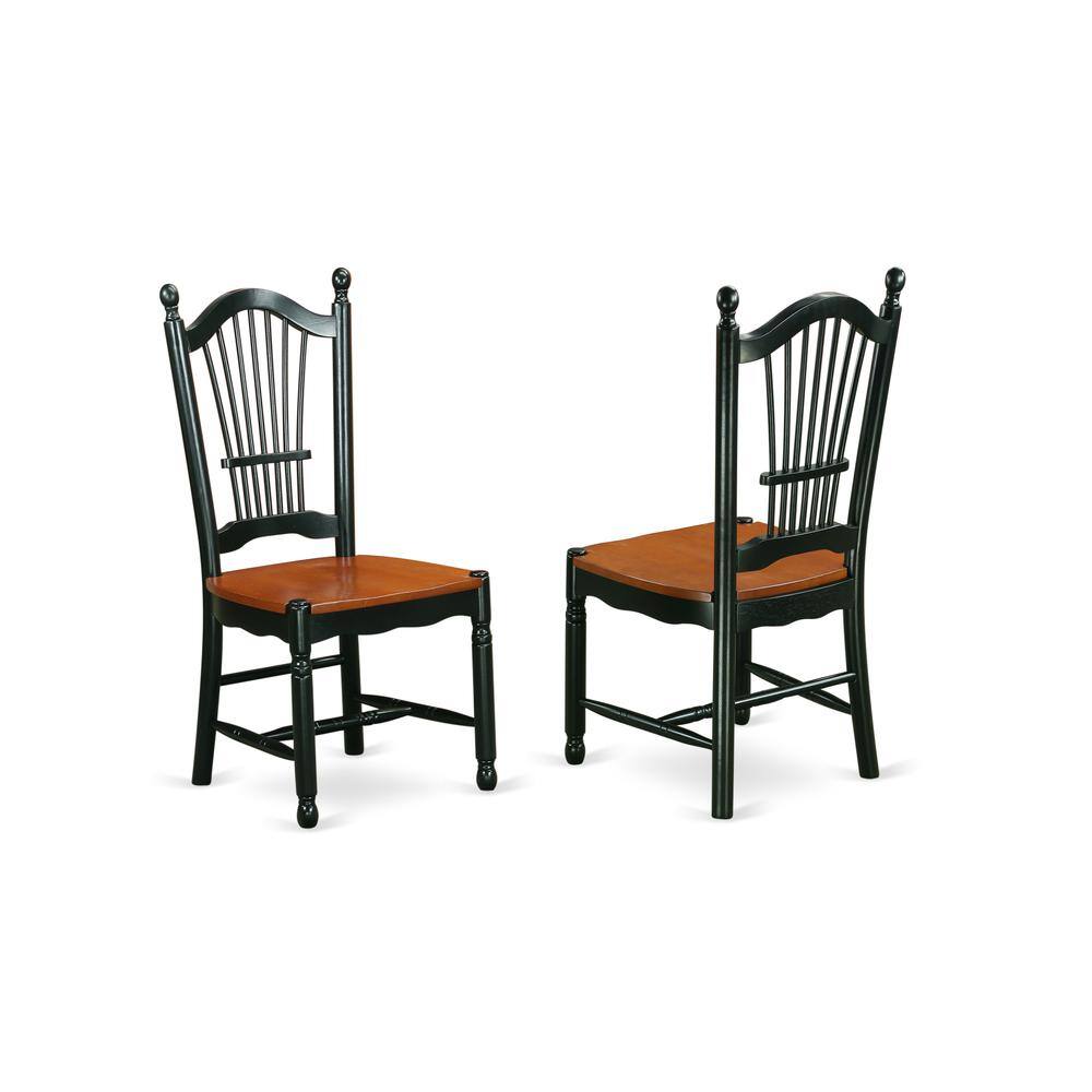 Front. East West Furniture - Dining Chair Black & Cherry - Brown.
