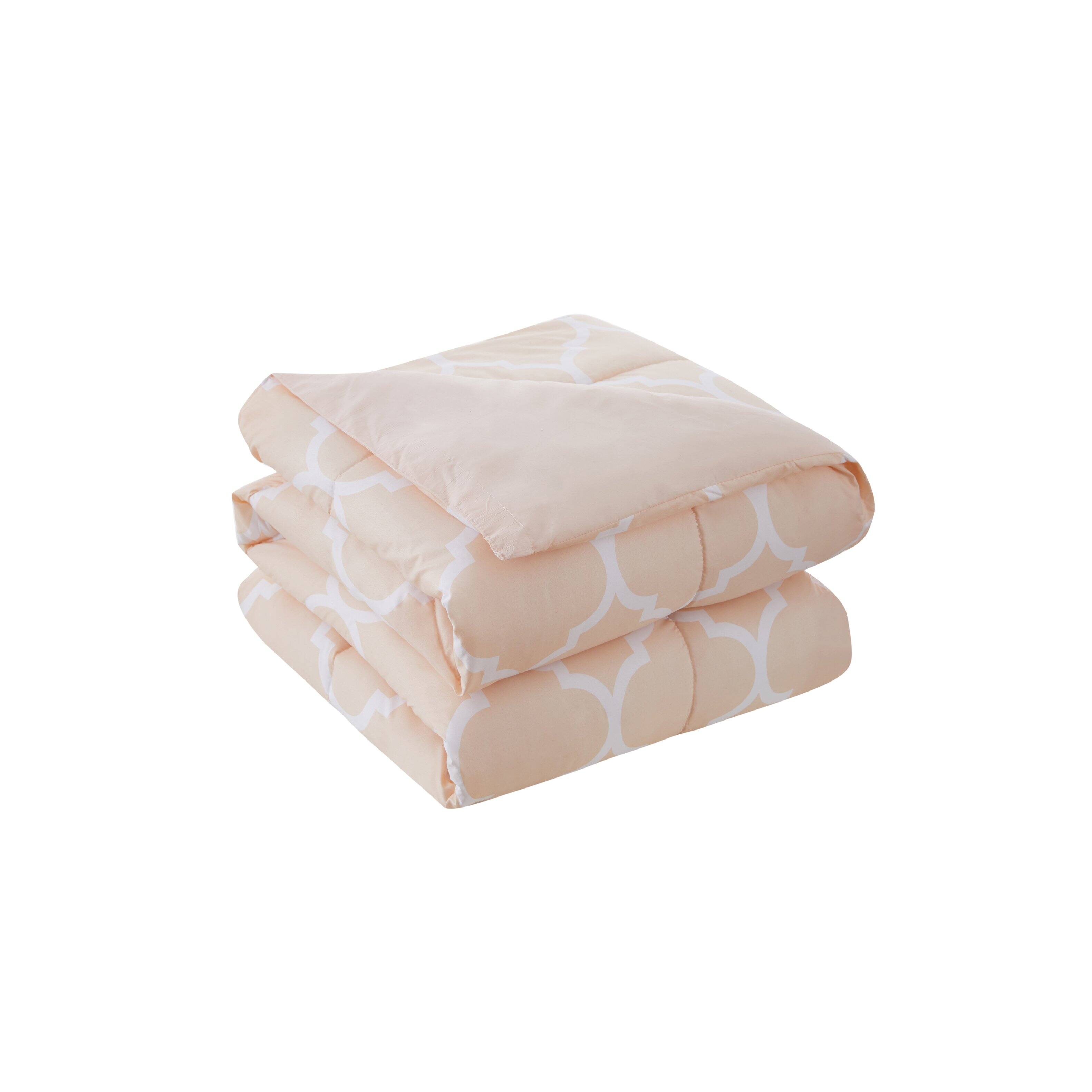 Angle. Kathy Ireland - Kathy Ireland 6 Piece Trellis Oversized Comforter Set - Blush.