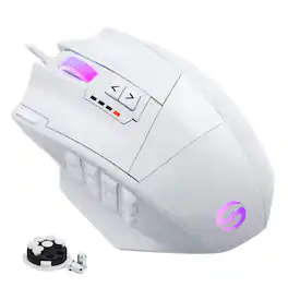 Cedar Assembly - Venus Pro Rgb Wireless Mmo Gaming Mouse 16 Optical Sensor 2.4 Ghz Transmission Technology Design Chroma - Wireless - Cool white-Wired Venus