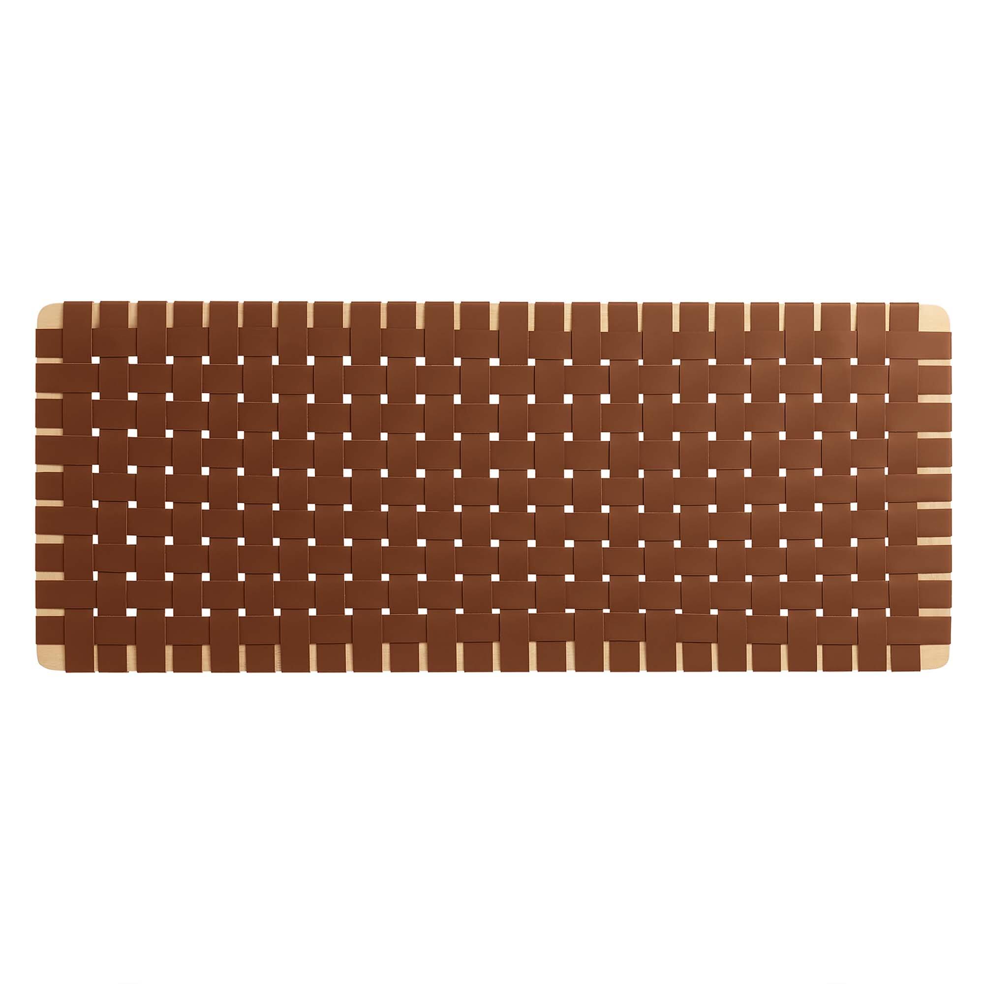 Back. Modway - Sparta Weave Vegan Leather Full Headboard by Modway - Brown.