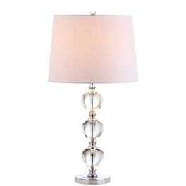 Jonathan Y - Cole 27" Crystal LED Table Lamp, /Chrome - Clear