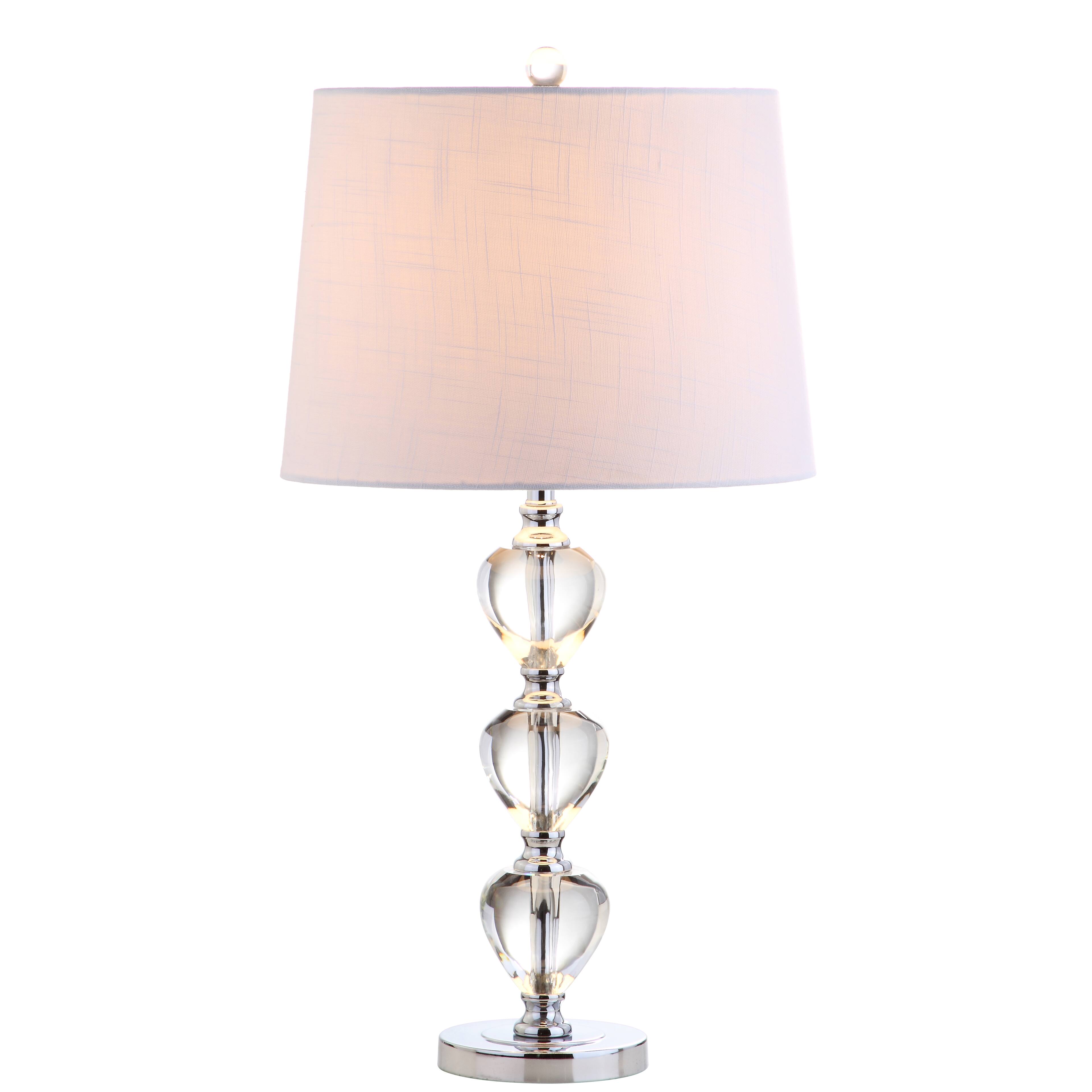 Front. Jonathan Y - Cole 27" Crystal LED Table Lamp, Clear/Chrome - Clear.